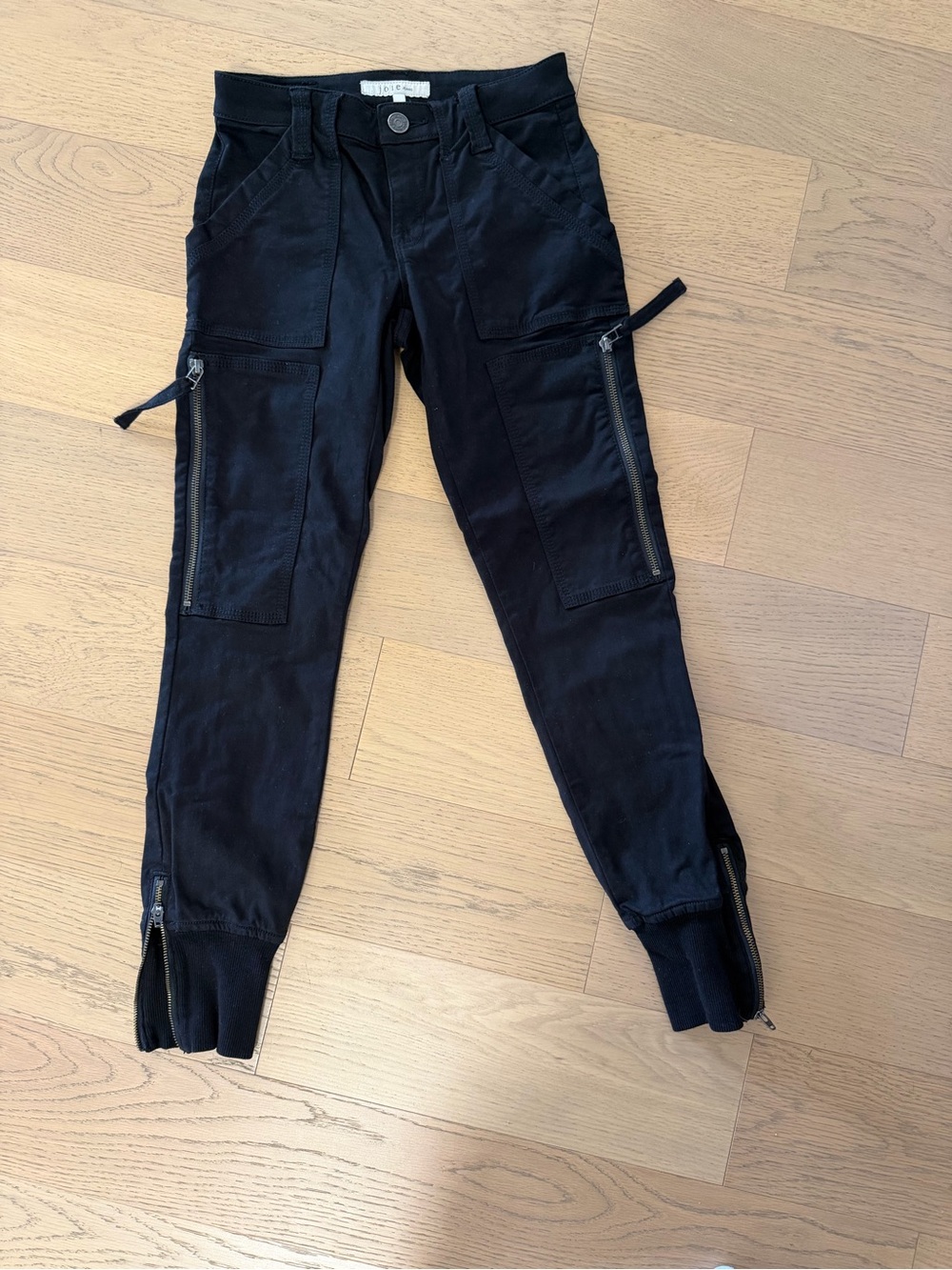 Joie Black Cargo Jogger Pants with Zip Details